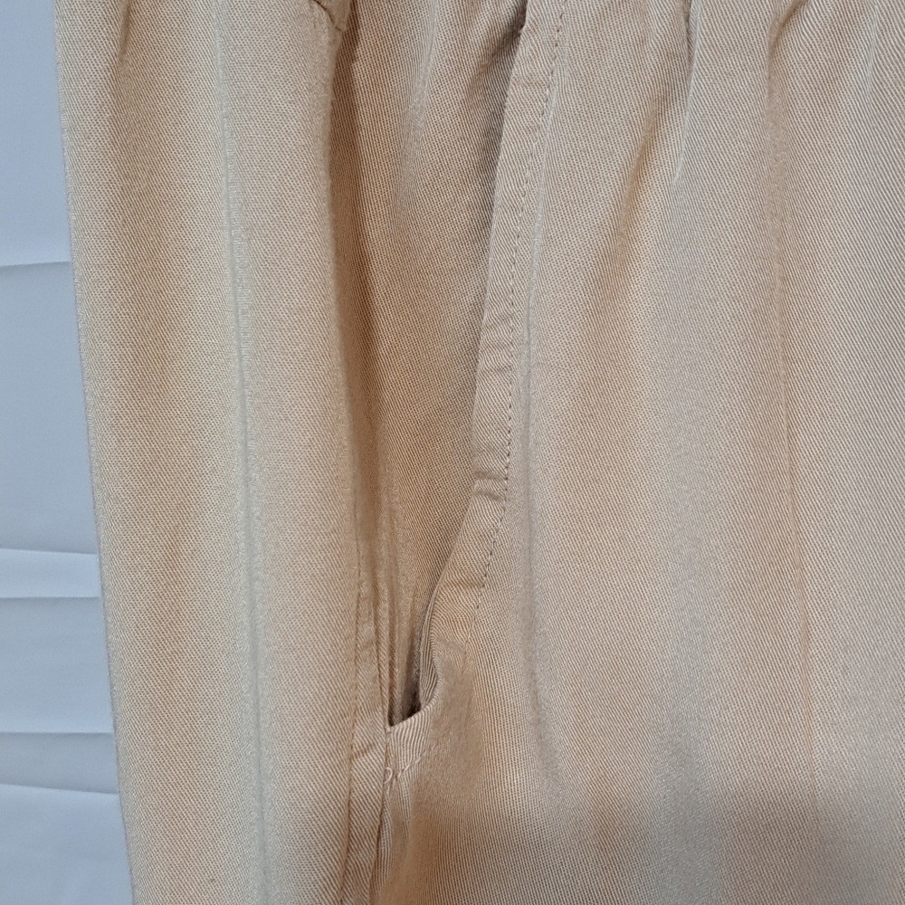 NET 153 Joggers Cargo Beige Medium Rayon Drawstring Waist Lightweight - Picture 4 of 11